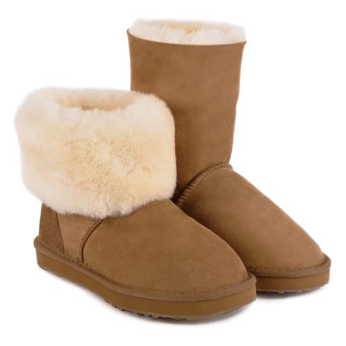 Ladies Cornwall Sheepskin Boots Chestnut Extra Image 5